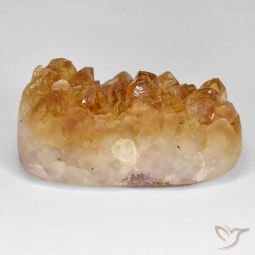 Druzy Citrine Miel Orange naturelle Coussin, 52.86 ct, Opaque