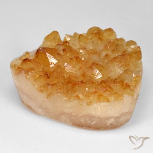 Druzy Citrine Miel Orange naturelle Trillion, 71.45 ct, Opaque