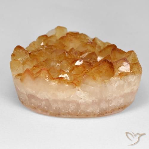 Druzy Citrine Miel Orange naturelle Trillion, 71.45 ct, Opaque