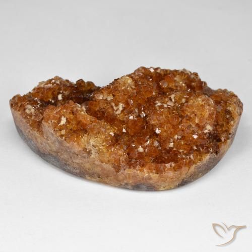 91.49ct Naturel Orange rouge foncé Druse de citrine, Fantaisie, Opaque