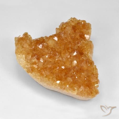 Druzy Citrine Miel Orange naturelle Cœur, 117.07 ct, Opaque