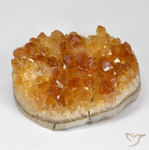 110.64ct Naturel Orange brun Druse de citrine, ovale, Opaque