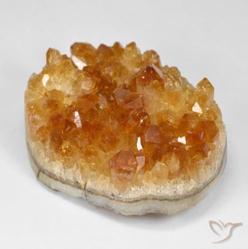 Druzy Citrine Orange brun naturelle ovale, 110.64 ct, Opaque