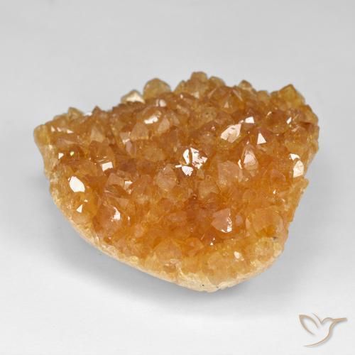 Druzy Citrine Medium Light-Orange naturelle Fantaisie, 98.13 ct, Opaque