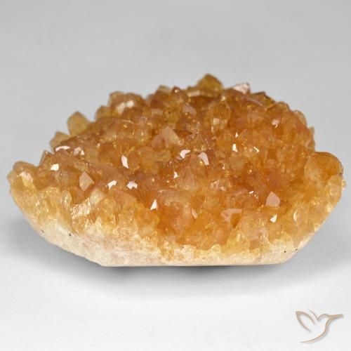 Druzy Citrine Medium Light-Orange naturelle Fantaisie, 98.13 ct, Opaque
