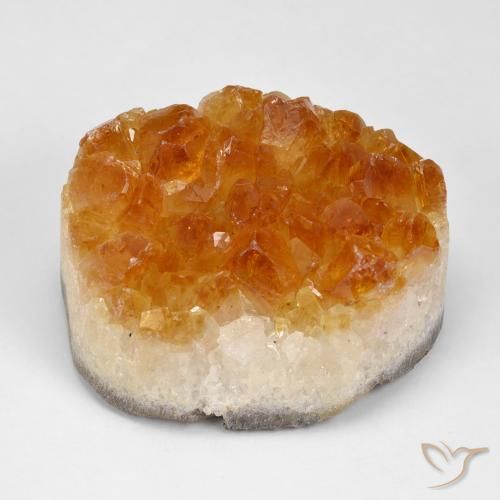 93.75ct Naturel Orange brun Druse de citrine, ovale, Opaque