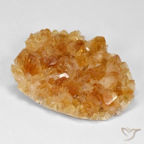 Druzy Citrine Medium Light-Orange naturelle Fantaisie, 43.06 ct, Opaque