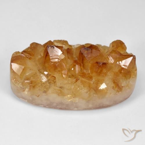 98.65ct Naturel Orange rouille Druzy Citrine, ovale, Opaque