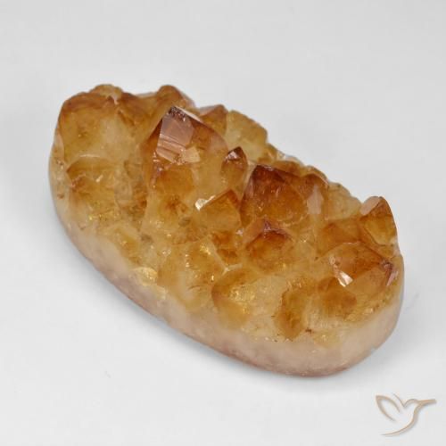 Druzy Citrine Orange rouille naturelle ovale, 98.65 ct, Opaque