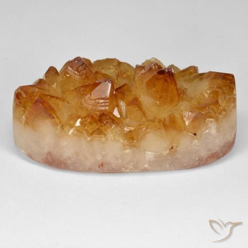 Druzy Citrine Orange rouille naturelle ovale, 98.65 ct, Opaque