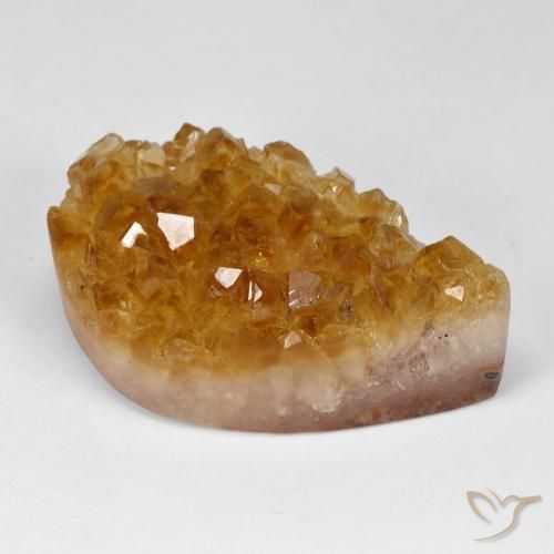 Druzy Citrine Orange moyen naturelle En forme de poire, 67.28 ct, Opaque