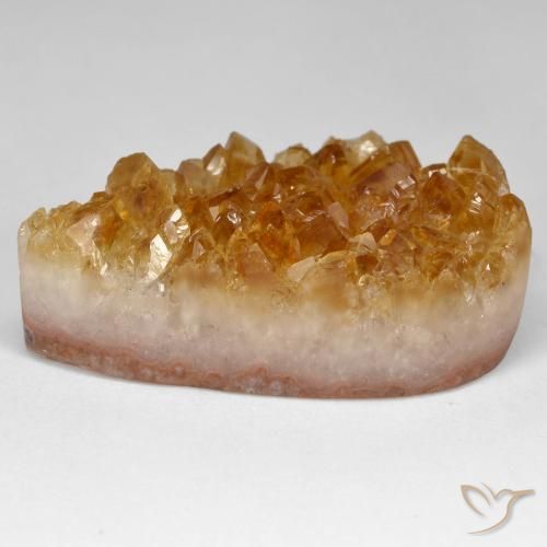 Druzy Citrine Orange moyen naturelle En forme de poire, 67.28 ct, Opaque