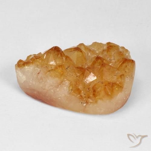 12.80ct Naturel Miel Orange Druse de citrine, En forme de poire, Opaque