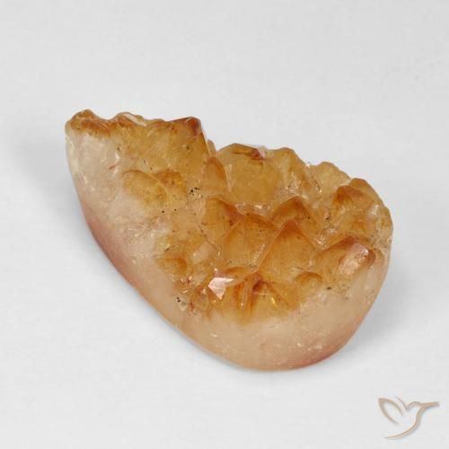 Druzy Citrine Miel Orange naturelle En forme de poire, 12.80 ct, Opaque