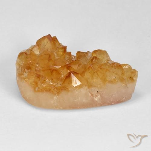 Druzy Citrine Miel Orange naturelle En forme de poire, 12.80 ct, Opaque