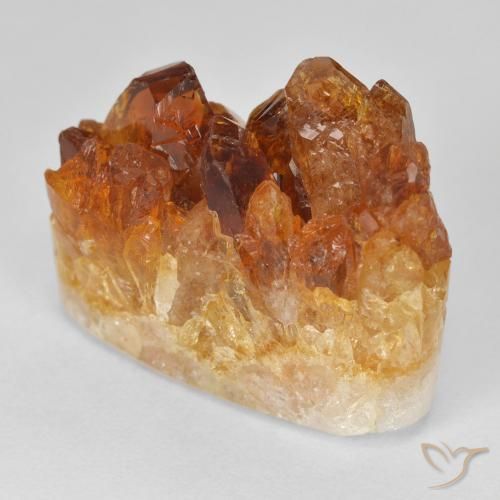 Druzy Citrine Orange foncé naturelle ovale, 17.78 ct, Opaque