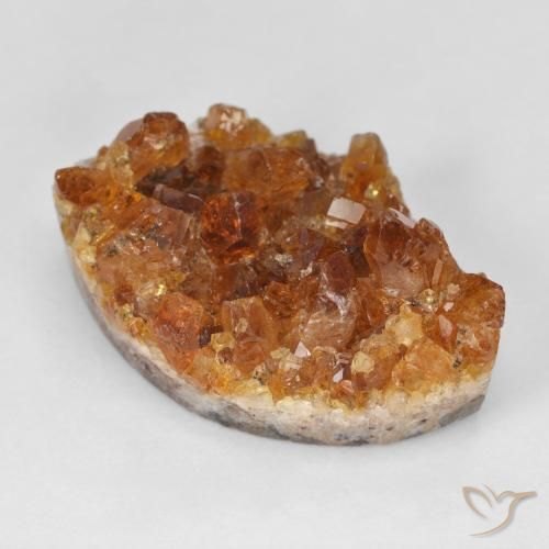 Druzy Citrine Orange terre naturelle Marquise, 23.62 ct, Opaque