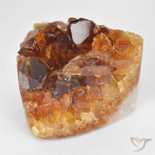 Druzy Citrine Orange terre naturelle Trillion, 37.97 ct, Opaque