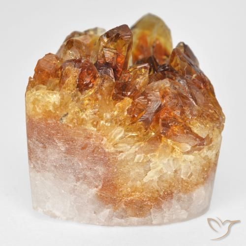 Druzy Citrine Orange terre naturelle Trillion, 37.97 ct, Opaque