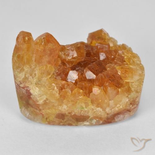 Druzy Citrine Orange foncé naturelle En forme de poire, 19.75 ct, Opaque