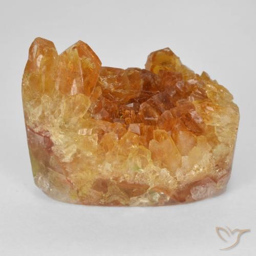 Druzy Citrine Orange foncé naturelle En forme de poire, 19.75 ct, Opaque