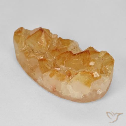 15.52ct Naturel Medium Light-Orange Druzy Citrine, En forme de poire, Opaque