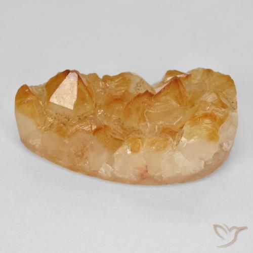 Druzy Citrine Medium Light-Orange naturelle En forme de poire, 15.52 ct, Opaque