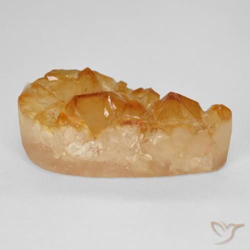 Druzy Citrine Medium Light-Orange naturelle En forme de poire, 15.52 ct, Opaque