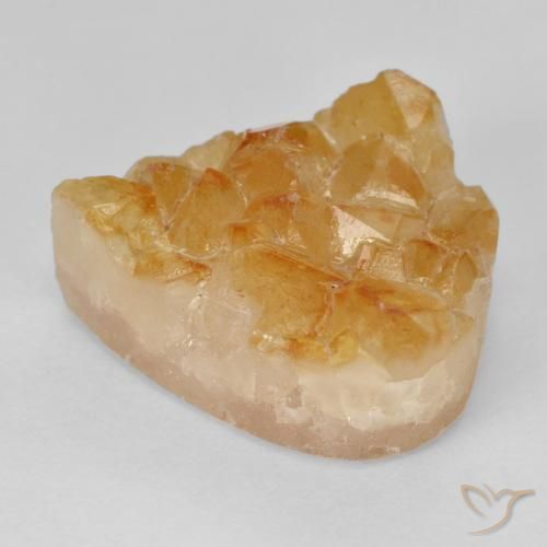 Druzy Citrine Orange moyen naturelle En forme de poire, 16.63 ct, Opaque