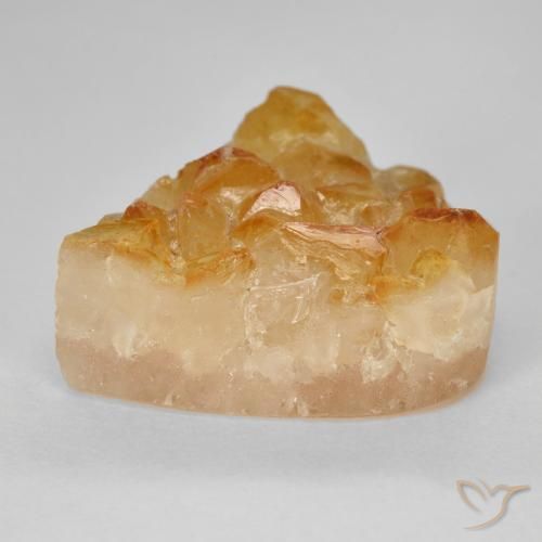 Druzy Citrine Orange moyen naturelle En forme de poire, 16.63 ct, Opaque