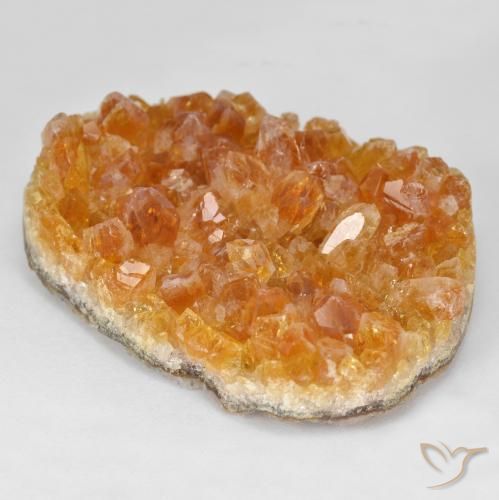 Druzy Citrine Medium Light-Orange naturelle Fantaisie, 49.85 ct, Opaque