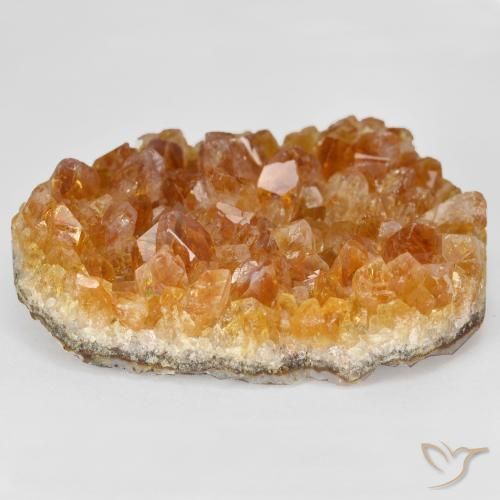 Druzy Citrine Medium Light-Orange naturelle Fantaisie, 49.85 ct, Opaque