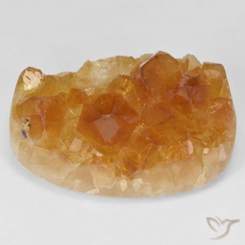 55.16ct Naturel Medium Light-Orange Druzy Citrine, ovale, Opaque