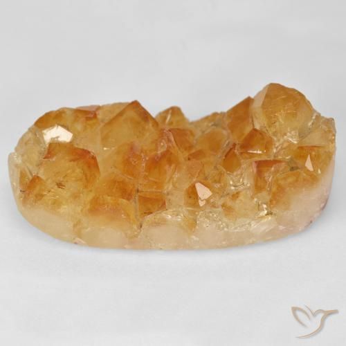 35.21ct Naturel Medium Light-Orange Druzy Citrine, ovale, Opaque