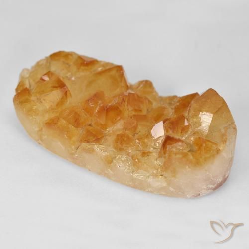 Druzy Citrine Medium Light-Orange naturelle ovale, 35.21 ct, Opaque