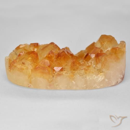 Druzy Citrine Medium Light-Orange naturelle ovale, 35.21 ct, Opaque