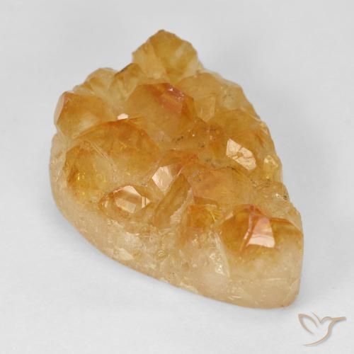 17.50ct Naturel Miel Orange Druzy Citrine, En forme de poire, Opaque