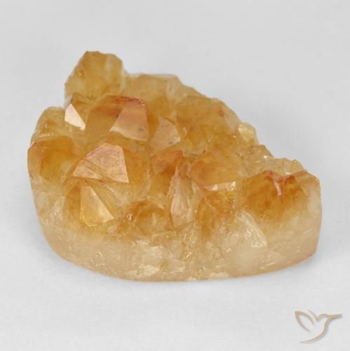 Druzy Citrine Miel Orange naturelle En forme de poire, 17.50 ct, Opaque