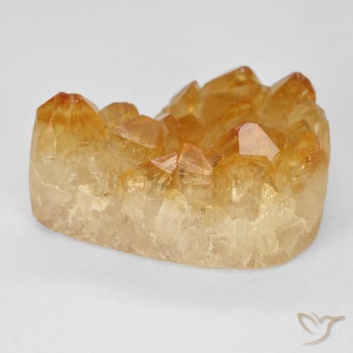 Druzy Citrine Miel Orange naturelle En forme de poire, 17.50 ct, Opaque