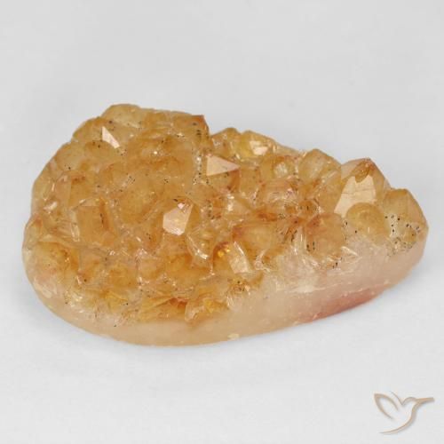 19.29ct Naturel Miel Orange Druzy Citrine, En forme de poire, Opaque