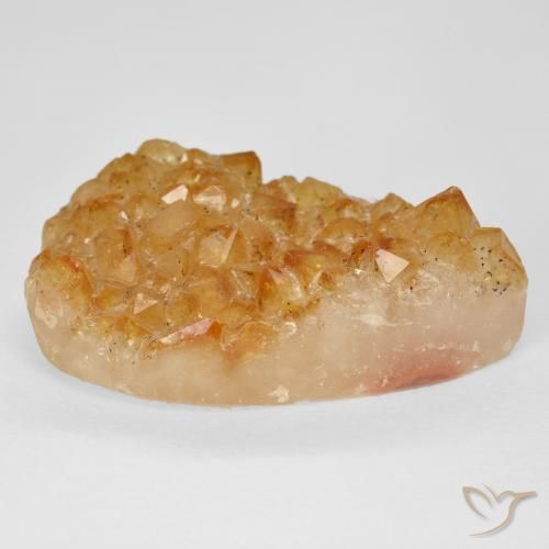Druzy Citrine Miel Orange naturelle En forme de poire, 19.29 ct, Opaque