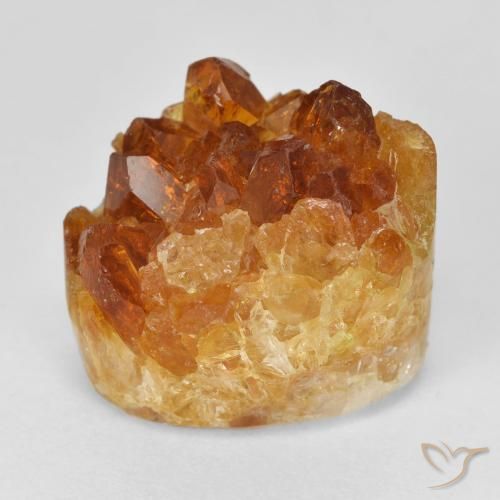 15.51ct Naturel Orange moyen Druse de citrine, ovale, Opaque