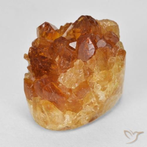 Druzy Citrine Orange moyen naturelle ovale, 15.51 ct, Opaque