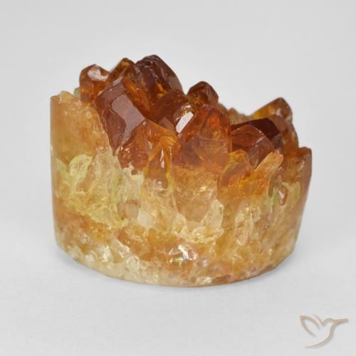 Druzy Citrine Orange moyen naturelle ovale, 15.51 ct, Opaque