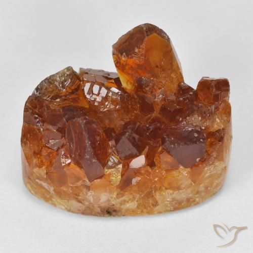 18.42ct Naturel Orange foncé Druzy Citrine, ovale, Opaque