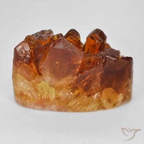 Druzy Citrine Orange foncé naturelle ovale, 18.42 ct, Opaque