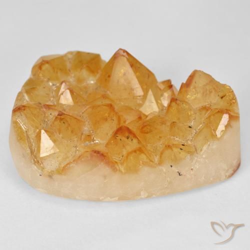 Druzy Citrine Medium Light-Orange naturelle En forme de poire, 40.00 ct, Opaque