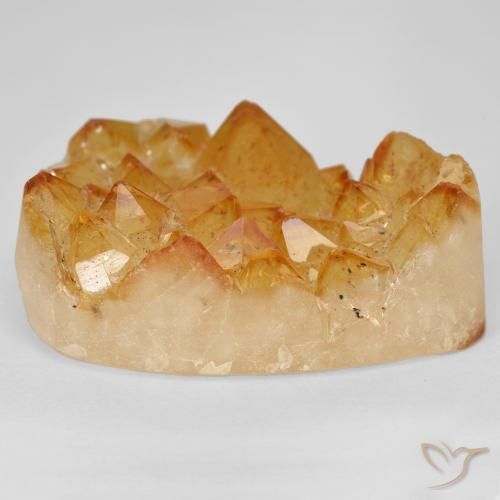Druzy Citrine Medium Light-Orange naturelle En forme de poire, 40.00 ct, Opaque