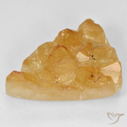 23.53ct Naturel Medium Light-Orange Druzy Citrine, Trillion, Opaque