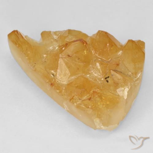 Druzy Citrine Medium Light-Orange naturelle Trillion, 23.53 ct, Opaque